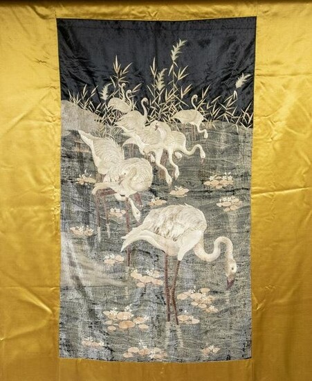 19TH C. JAPANESE EMBROIDERED TEXTILE