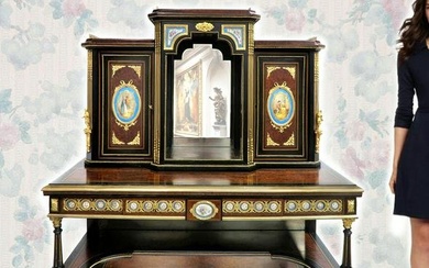 19th C. Exceptional French Cabinet with Sevres Plaques