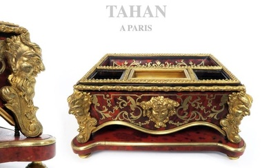 19th C. TAHAN Inkwell Boulle Marquetry Napoleon III