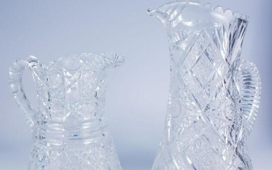 2 ABP Cut Glass Pitchers of Different Sizes