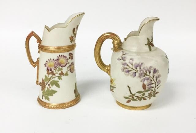 2 Royal Worcester Porcelain Pitchers