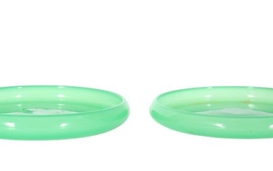 (2) Steuben Jade Green Shallow Bowls