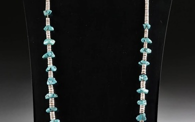 20th C. Navajo Turquoise / Heishi Bead Necklace