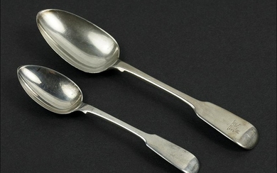A Set of Six English Georgian Silver Teaspoons.