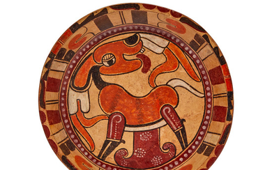 Veracruz, Los Tuxtlas, Polychrome Plate with Deer Motif, Early Post-Classic, ca. A.D. 900-1200