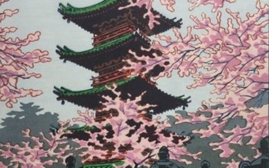 Original woodblock print, Published by Unsodo - Kasamatsu Shiro (1898-1991) - Ueno Toshogu Shrine' 上野東照宮 - Heisei period (1989-2019)