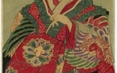 Original woodblock print vertical diptych - Utagawa Kunisada III (1848-1920) - High-ranking courtesan bijin (beauty) - 1878