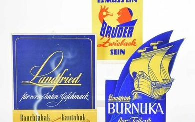 3 Werbeaufsteller "Burnuka" "Landfried" + "Bruder