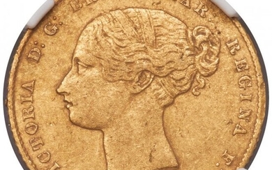 30061: Victoria gold 1/2 Sovereign 1855-SYDNEY XF Detai