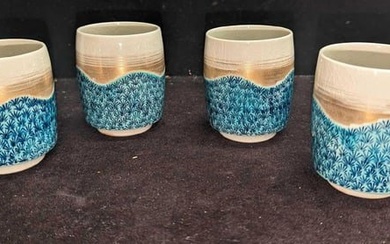4 Vintage Japanese Porcelain Tea Cups