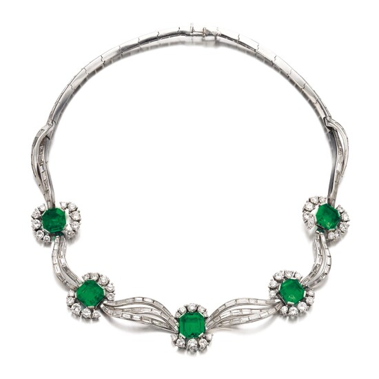 Emerald and diamond necklace, 1960s