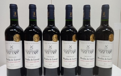 6 bouteilles de Lussac Saint Emilion 2019... - Lot 61 - Enchères Maisons-Laffitte