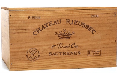 6 bts. Château Rieussec, Sauternes. 1. Cru Classé 2008 A (hf/in). Owc.