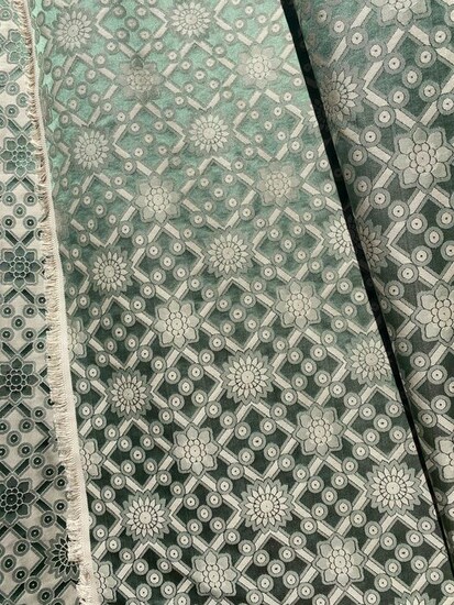 600 x 130 cm Precious magnificent double-sided damask fabric from San Leucio - Cotton, Silk - recently made