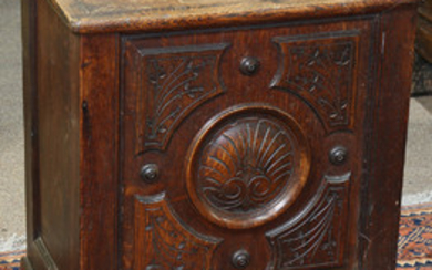 Spanish Revival quartersawn oak cabinet