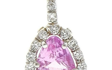 0.77 Carat Trillion Pink Sapphire and Diamond Pendant