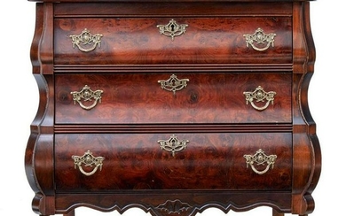 1950's SMALL MULBERRY BOMBE SHAPED COMMODE CHEST OF