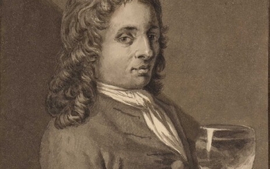 61 Frans DECKER (1684-1751) Portrait d Abraham Perdanus Lavis gris, crayon noir. Daté au verso...