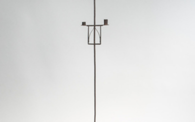 Adjustable Wrought Iron Two-light Candlestand