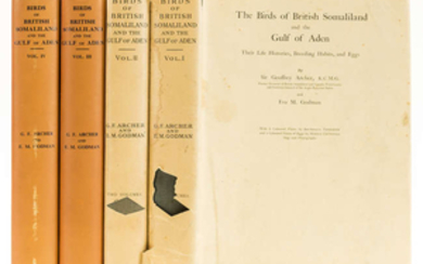 Birds.- Africa.- Archer (Sir Geoffrey) and Eva M. Godman, The Birds of British Somaliland and the Gulf of Aden, 4 vol., first edition, 1937-61.