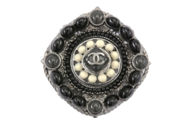 Chanel Beaded Brooch, c. 2011, black, grey and...