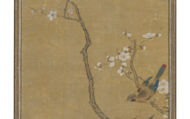 CHINESE PAINTING WITH SIGNATURE OF QIU YING, LATE 19TH-EARLY 20TH CENTURY, Bird on a Branch
