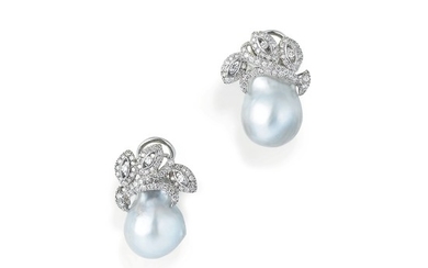 Pair of cultured pearl earrings