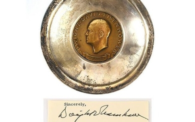 Dwight D. Eisenhower Inaugural Medal Bowl and Signature