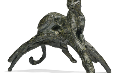 Dylan Lewis (b. 1964), Lying leopard maquette