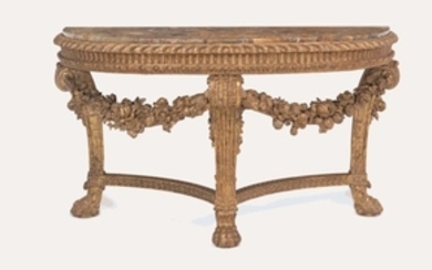 A GEORGE III GILTWOOD SIDE TABLE, CIRCA 1760