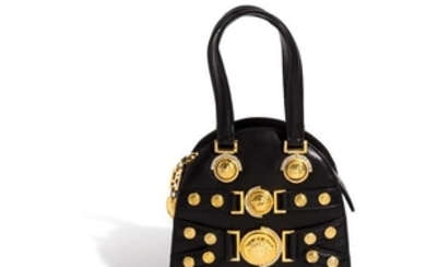 A Gianni Versace Black Mini Medusa Bag