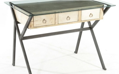 IRON AND GLASS DESK STYLE OF ICO PARISI C.1960
