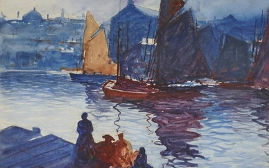 JOHN WHORF, (American, 1903-1959), View of Boston