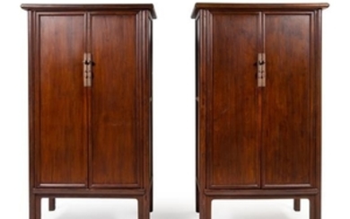 * A Large Pair of Elmwood Cabinets, Yuanjiaogui