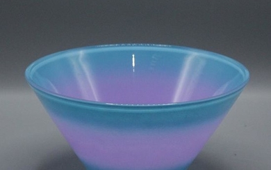 Mid-Century Modern Blue to Purple Deep Glass Bowl
