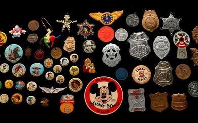 MORE THAN 60 TV AND RADIO PERSONALITY PINS AND BADGES