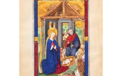 The Nativity, full-page miniature on a leaf from an illuminated Book of Hours, manuscript on parchment [northern Germany (probably Rhineland), c. 1500]