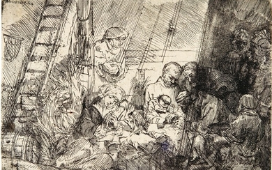 REMBRANDT HARMENSZ. VAN RIJN | THE CIRCUMCISION IN THE STABLE (B., HOLL. 47; NEW HOLL. 280; H. 274)
