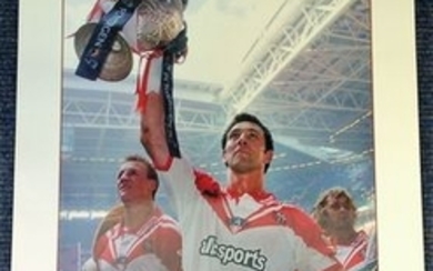 Rugby League Paul Sculthorpe 18x13 signed colour photo or St Helens inspirational former captain. Paul Sculthorpe MBE (born...