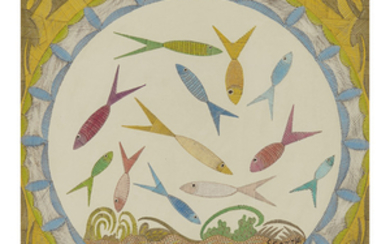 [§] SCOTTIE WILSON (SCOTTISH 1888-1972) FISH FANTASY, C.1950 Signed,...
