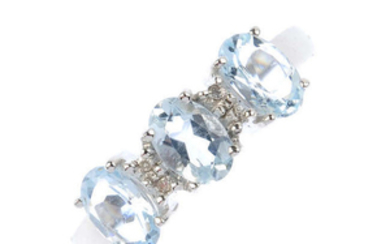 A set of aquamarine and diamond jewellery.