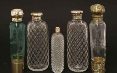 Two French glass scent bottles