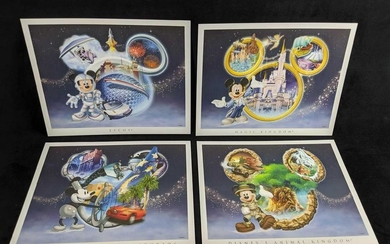 Walt Disney 4 Park Collector Mickey Mouse LE Lithograph