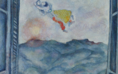Marc Chagall (1887-1985), Paysage à Peyra-Cava ou Les amoureux à Peyra-Cava