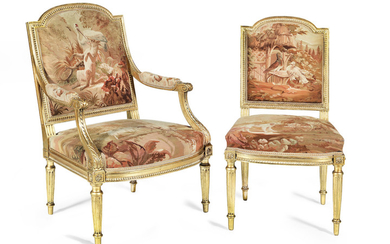 A French late 19th century carved giltwood salon suite