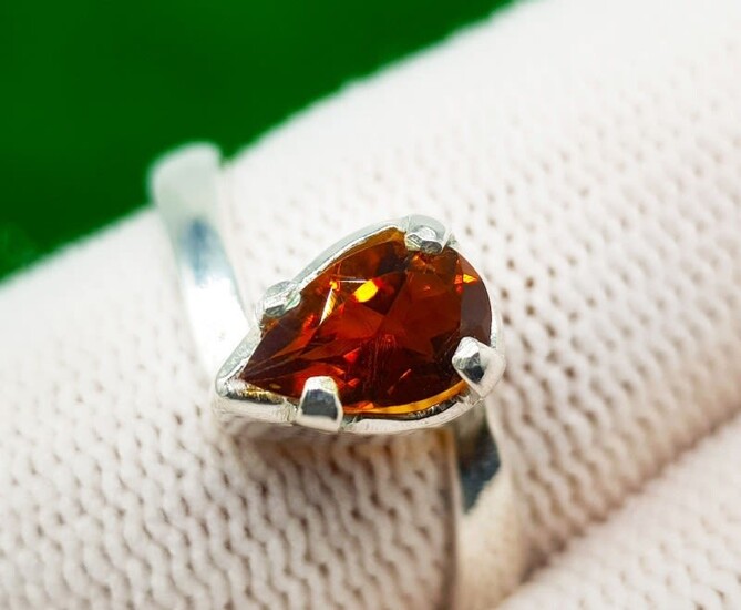 925 silver ring with madeira citrine from Portugal