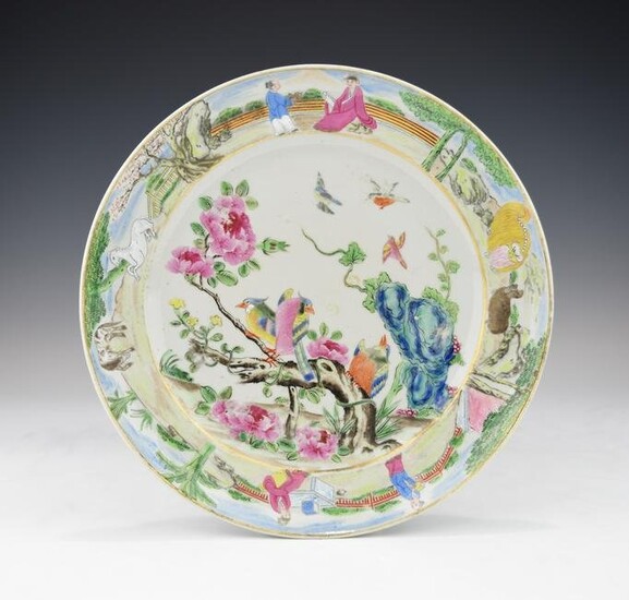 A 19TH CENTURY CHINESE FAMILLE ROSE PLATE