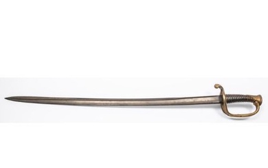A 19th century French Infantry officer's sword, blade 30", t...