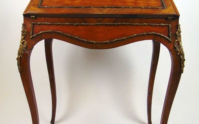 A 19th century French kingwood, rosewood, boxwood strung and brass...