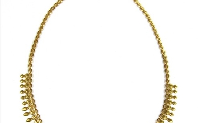 A 9ct gold graduated fringe necklace